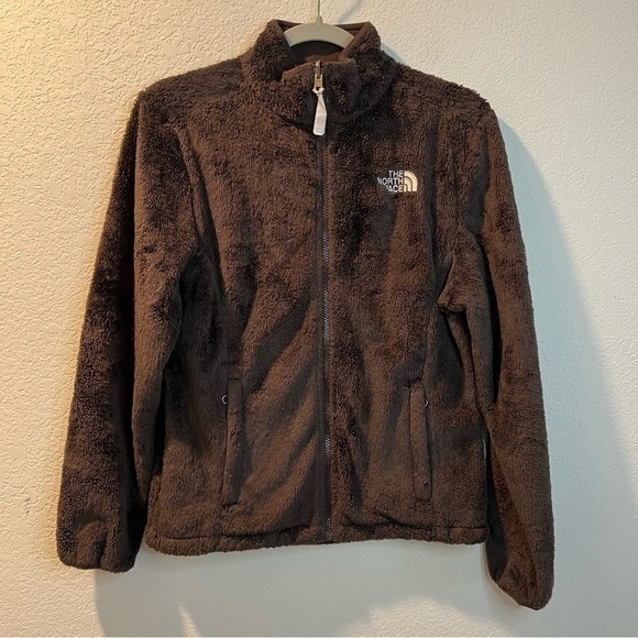 Women’s the North Face brown fuzzy full zip jacket size small S - Picture 1 of 4